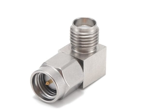 ADP-SMAM-SMAF-R: Adapter, SMA Male to SMA Female, Right Angle